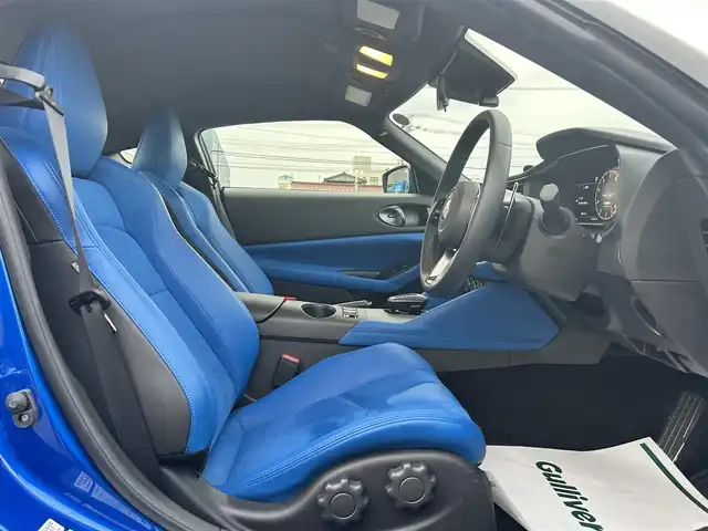 日産 フェアレディ Ｚ バージョンST 山形県 2024(令6)年 0.2万km 青 衝突被害軽減システム/純正リアエアロ/純正メモリナビ/　　【BT　フルセグ　USB】/バックカメラ/レーダークルーズコントロール/LEDオートライト/ハーフレザーシート/シートヒーター/純正19インチアルミホイール/パーキングアシスト/コーナーセンサー/ドライブレコーダー/パドルシフト/ブラインドスポットモニター/ステアリングスイッチ/インテリジェントキー×2/ETC2.0