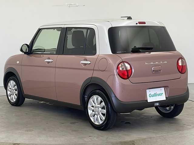 スズキ ラパン X 秋田県 2023(令5)年 0.7万km テラコッタピンクメタリック/ソフトベージュ 2トーン 4WD/スズキセーフティサポート　/レーンキープアシスト　/横滑り防止装置　/クリアランスソナー　/アイドリングストップ/前席シートヒーター　/ＬＥＤヘッドライト　/スマートキー　/スペアキー　/ＵＳＢ入力端子/プッシュスタート/取扱説明書/保証書