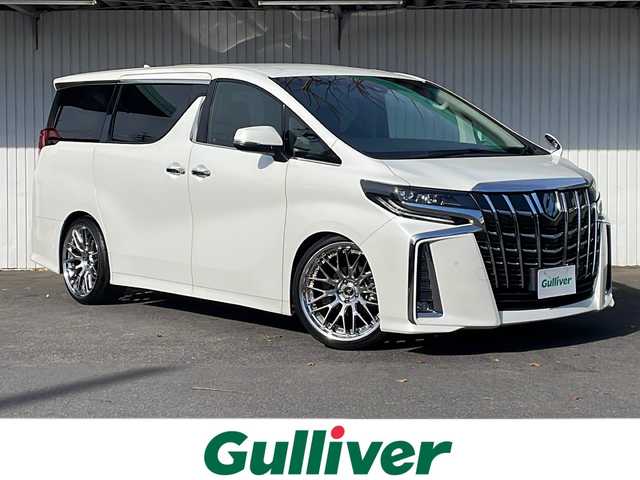 トヨタ アルファード S 長野県 2018(平30)年 1.7万km ホワイトパールクリスタルシャイン トヨタセーフティセンス/アルパイン11型ナビフルセグＴＶ/アルパイン12.8型フリップモニター/両側パワースライドドア/社外21インチアルミ/ブリッツ車高調/バックカメラ/ＥＴＣ/ブラックレザー調シートカバー/前後コーナーセンサー/保証書/スペアキー