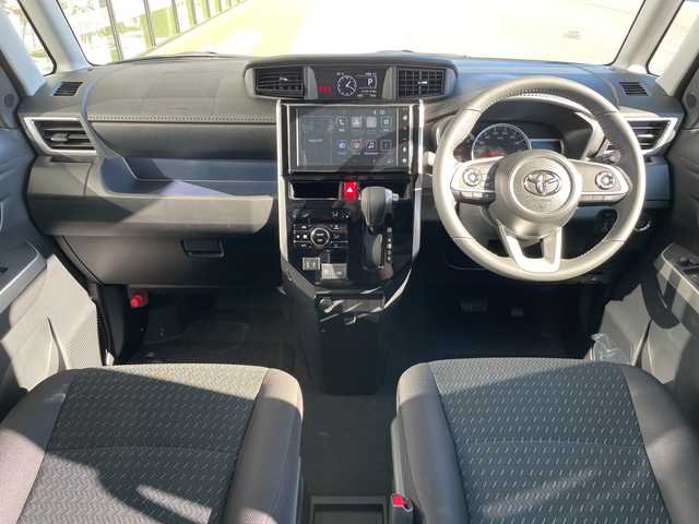 トヨタ ルーミー カスタムG－T 愛知県 2025(令7)年 0.1千km ブラックマイカメタリック/パールホワイト2トーン 登録済未使用車/純正9型ディスプレイオーディオ　ナビ機能なし/全方位カメラ/両側パワースライドドア/レーダークルーズコントロール/バックカメラ/コーナーセンサー/LEDヘッドライト/純正アルミホイール/オートマチックハイビーム/衝突軽減システム/フルセグ/Bluetooth/ステアリングスイッチ/スマートキー/プッシュスタート