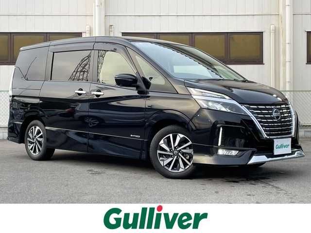 日産 セレナ ハイウェイスター V 群馬県 2021(令3)年 1.2万km ダイヤモンドブラック 衝突被害軽減システム/フロントエアロ/プロパイロット/純正ナビ/　　フルセグTV BT CD AM FM/全周囲カメラ/両側パワースライドドア/純正フロアマット/純正AW/LEDオートライト/ステアリングリモコン/デジタルインナーミラー/ドライブレコーダー前方/電子パーキング