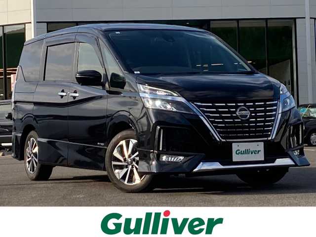 日産 セレナ ハイウェイスター V 佐賀県 2021(令3)年 1.2万km ダイヤモンドブラック 衝突被害軽減システム/フロントエアロ/プロパイロット/純正ナビ/　　フルセグTV BT CD AM FM/全周囲カメラ/両側パワースライドドア/純正フロアマット/純正AW/LEDオートライト/ステアリングリモコン/デジタルインナーミラー/ドライブレコーダー前方/電子パーキング
