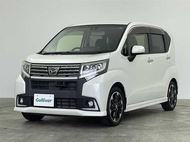 ダイハツ ムーヴ カスタム RS ハイパー SAⅡ 群馬県 2015(平27)年 4.8万km パールホワイトⅢ 純正８インチナビ　衝突軽減ブレーキ　フルセグ　Ｂｌｕｅｔｏｏｔｈ　ＬＥＤヘッドライト　オートライト　スマートキー　純正アルミホイール１５インチ　ハーフレザーシート　プッシュスタート　横滑り防止装置