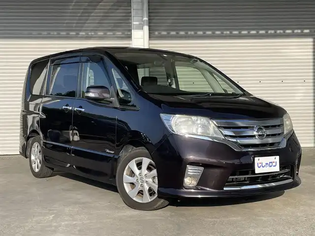 日産 セレナ ハイウェイスター S HV Vセレ 茨城県 2013(平25)年 9.1万km オーロラモーヴ (株)IDOMが運営する【じしゃロン水戸店】の自社ローン専用車両になりますこちらは現金またはオートローンご利用時の価格です。自社ローンご希望の方は別途その旨お申付け下さい/純正SDナビ/革巻きステアリング/Bluetooth audio/フリップダウンミニター