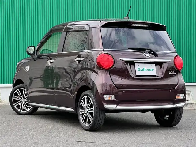 ダイハツ キャスト スタイル GターボプライムコレSAⅢ 宮城県 2019(平31)年 4.6万km プラムブラウンクリスタルマイカ スマートアシストIII/・衝突回避支援ブレーキ/・衝突警報機能/・車線逸脱警報/・誤発進抑制制御/・先行車発進お知らせ/・オートハイビーム/ターボ車/社外ナビ/フルセグTV/Bluetooth/CD/DVD/AM/FM/バックカメラ/ビルトインETC/社外リモコンエンジンスターター/ハーフレザーシート/前席シートヒーター/純正15インチアルミホイール/LEDヘッドランプ/LEDフォグランプ/オートライト/サイドバイザー/純正フロアマット/オートエアコン/プッシュエンジンスタート/アイドリングストップ/本革巻きステアリング/ステアリングスイッチ/スマートキー/スペアキー