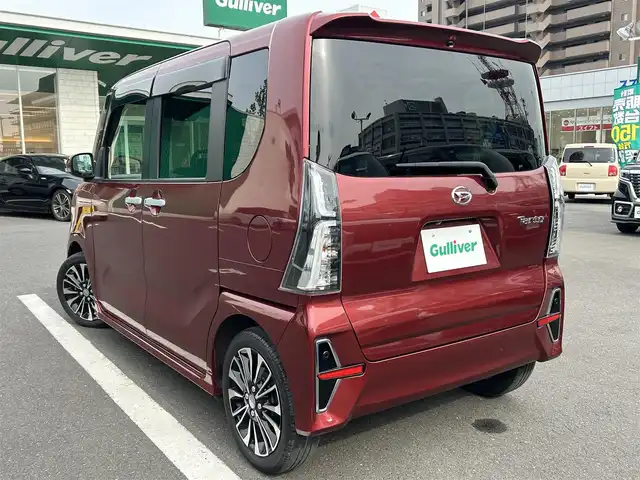 ダイハツ タント カスタム RS 島根県 2021(令3)年 3.9万km ファイアークォーツレッドM 純正メモリーナビ/ワンセグTV/DVD再生/Bluetoothオーディオ/バックカメラ /ビルトインETC /両側パワースライドドア/ハーフレザーシート/前席シートヒーター/衝突軽減ブレーキ/クルーズコントロール/スマートキー/プッシュスタート/純正LEDヘッドライト /純正15インチアルミホイール