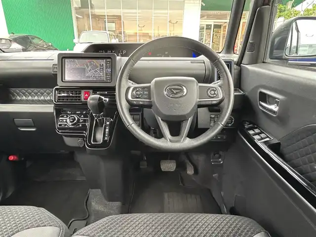 ダイハツ タント カスタム RS 島根県 2021(令3)年 3.9万km ファイアークォーツレッドM 純正メモリーナビ/ワンセグTV/DVD再生/Bluetoothオーディオ/バックカメラ /ビルトインETC /両側パワースライドドア/ハーフレザーシート/前席シートヒーター/衝突軽減ブレーキ/クルーズコントロール/スマートキー/プッシュスタート/純正LEDヘッドライト /純正15インチアルミホイール