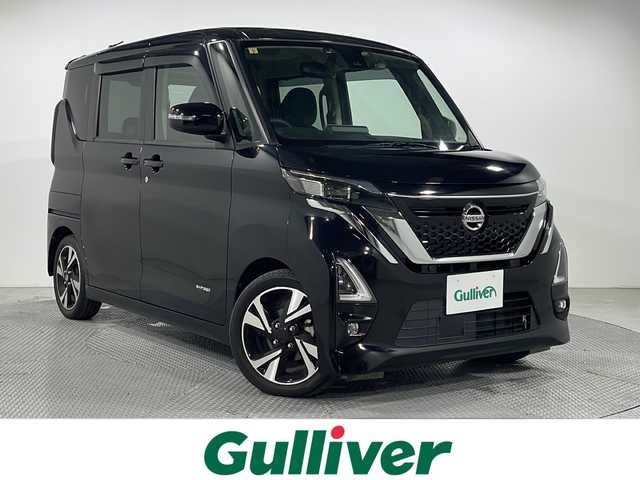 日産 ルークス HWS Gターボ プロパイロットED 広島県 2020(令2)年 4.7万km ブラック 純正９型ナビ/アラウンドビューモニター/レーダークルーズコントロール/両側パワースライドドア/オートマチックハイビーム/ドラレコ/コーナーセンサー/踏み間違い防止/衝突軽減/レーンキープ/フォグランプ/LEDヘッドライト/ETC/純正15インチアルミホイール(165/55/R15)/エアバッグ(運転席/助手席/サイド/カーテン)