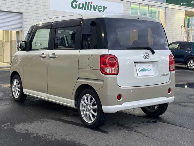 ダイハツ ムーヴ キャンバス X 道東・釧路十勝 2016(平28)年 3.7万km パールホワイトⅢ/ナチュラルベージュマイカメタリック 2トーン 4WD/純正カーオーディオ　/ＣＤ再生/横滑り防止装置/アイドリングストップ　/スマートキー　/プッシュスタート　/純正フロアマット　/社外１４インチアルミホイール/スタッドレスタイヤ積み込み/・155/65/R14/・溝5ミリ/・社外14インチアルミホイール