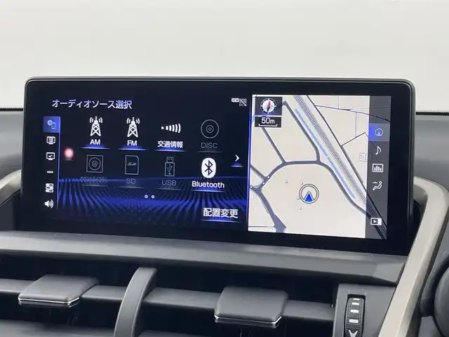 レクサス ＮＸ 300h Fスポーツ 埼玉県 2018(平30)年 2.9万km グラファイトブラックガラスフレーク 純正ナビ/（CD/DVD/Bluetooth/USB/AUX/フルセグTV）/パノラミックビューモニター/ビルトインETC2.0/前方ドラレコ/黒本革シート/前席シートヒーター/前席シートベンチレーション/前席パワーシート(シートメモリー)/ステアリングヒーター/パワーバックドア/ヘッドアップディスプレイ/BSM/3眼LEDヘッドライト/オートライト/オートハイビーム/プリクラッシュセーフティ/レーンディパーチャーアラート/レーダークルーズコントロール/クリアランスソナー/パドルシフト/電動パーキングブレーキ/オートブレーキホールド/プッシュスタート/スマートキー×２/カードキー