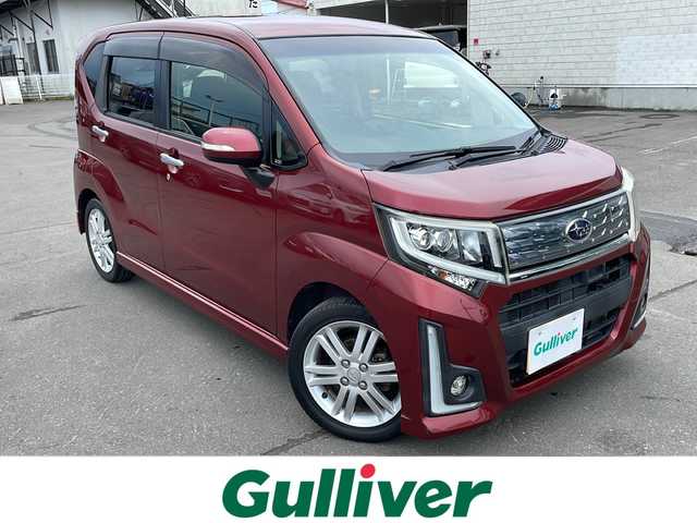 スバル ステラ カスタム RS スマートアシスト 道東・釧路十勝 2015(平27)年 9.6万km ファイアークォーツレッドM 4WD/ターボ/社外メモリナビ　AVIC-RZ09/　(CD/DVD/Bluetooth)/フルセグTV/衝突軽減ブレーキ/横滑り防止機能/ETC/スマートキー/プッシュスタート/エコアイドル/LEDヘッドライト/LEDフォグランプ/15インチアルミ