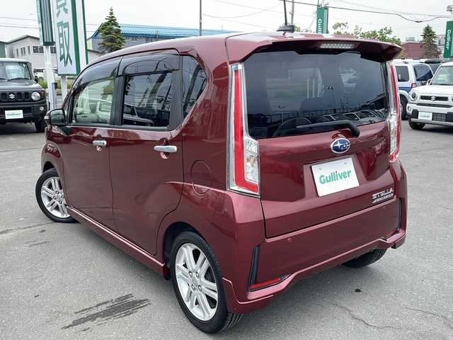 スバル ステラ カスタム RS スマートアシスト 道東・釧路十勝 2015(平27)年 9.6万km ファイアークォーツレッドM 4WD/ターボ/社外メモリナビ　AVIC-RZ09/　(CD/DVD/Bluetooth)/フルセグTV/衝突軽減ブレーキ/横滑り防止機能/ETC/スマートキー/プッシュスタート/エコアイドル/LEDヘッドライト/LEDフォグランプ/15インチアルミ