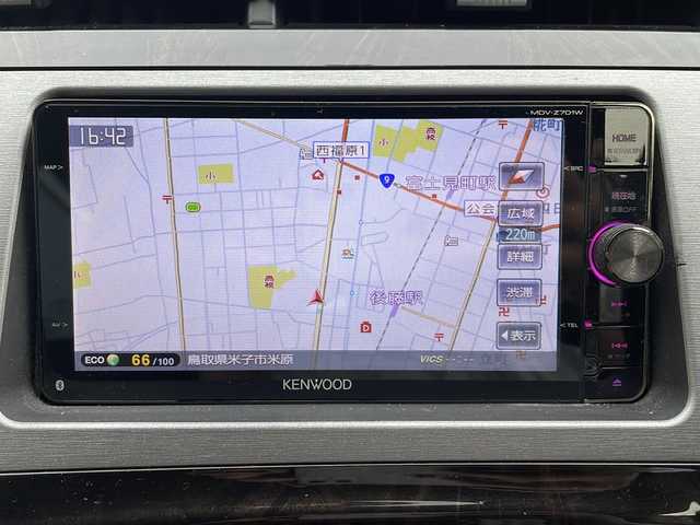 トヨタ プリウス S　マイコーデ 鳥取県 2014(平26)年 18.2万km ディープアメジストマイカメタリック スマートキー/レザーシート/木目調インパネ/社外GPSレーダー/社外メモリナビ/フルセグ・Bluetooth/バックカメラ/革巻ステアリング/オートエアコン/オートライト/キセノン/フォグ/純正AWラジアル4本積込/ビルトインETC/保証書・取説