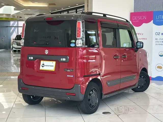 スズキ スペーシア ギア HYBRID XZ 埼玉県 2019(平31)年 4.9万km フェニックスレッドパール/ガンメタリック2トーンルーフ 衝突軽減システム/8インチナビ/　　CD/DVD/BT/フルセグTV/バックカメラ/両側パワースライドドア/LEDヘッドライト/オートマチックハイビーム/シートヒーター/ルーフレール/ドライブレコーダー/ステアリングスイッチ/プッシュスタート/ETC/禁煙車