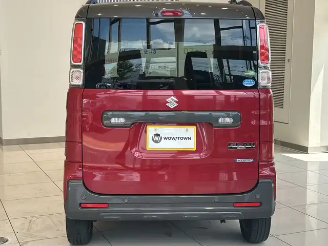 スズキ スペーシア ギア HYBRID XZ 埼玉県 2019(平31)年 4.9万km フェニックスレッドパール/ガンメタリック2トーンルーフ 衝突軽減システム/8インチナビ/　　CD/DVD/BT/フルセグTV/バックカメラ/両側パワースライドドア/LEDヘッドライト/オートマチックハイビーム/シートヒーター/ルーフレール/ドライブレコーダー/ステアリングスイッチ/プッシュスタート/ETC/禁煙車