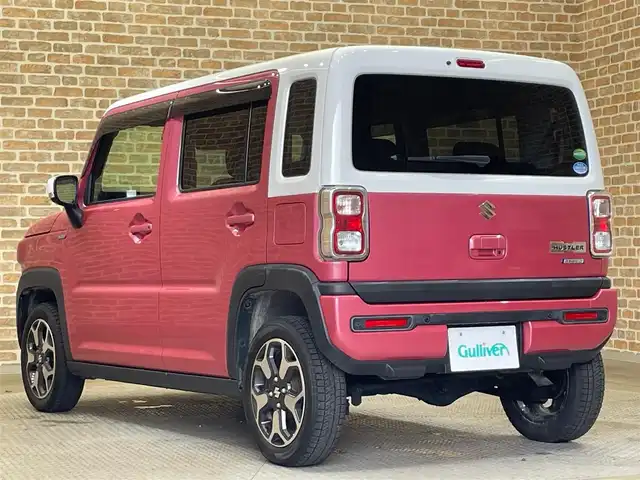 スズキ ハスラー HYBRID X ターボ 岩手県 2020(令2)年 5万km チアフルピンクメタリック/ホワイト2トーンルーフ ４WD/ターボ/スズキセーフティサポート/デュアルカメラブレーキサポート/車線逸脱抑制機能/アダプティブクルーズコントロール/ハイビームアシスト/誤発進抑制機能/リヤパーキングセンサー/標識認識機能/横滑り防止装置/アイドリングストップ/ヒルディセントコントロール/グリップコントロール/スノーモード/前席シートヒーター/純正ナビ/（CD/DVD/フルセグ/SD/Bluetooth）/ステアリングスイッチ/ドライブレコーダー/エンジンスターター/LEDヘッドライト/LEDフォグランプ/純正15インチアルミホイール