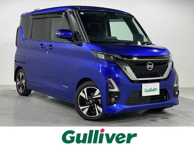 日産 ルークス HWS Gターボ プロパイロットED 広島県 2021(令3)年 3.7万km アトランティックブルー 禁煙/純正９型ナビ(MM320D-L)/アラウンドビューモニター/レーダークルーズコントロール/ハンズフリー機能付両側パワースライドドア/ホールド機能付電動パーキングブレーキ/アダブティブヘッドライト/ドラレコ/ＥＴＣ/衝突軽減/レーンキープ/オートマチックハイビーム/踏み間違い防止/コーナーセンサー/ＬＥＤヘッドライト/フォグランプ/純正15インチアルミホイール(165/55/R15)/エアバッグ(運転席/助手/サイド/カーテン)