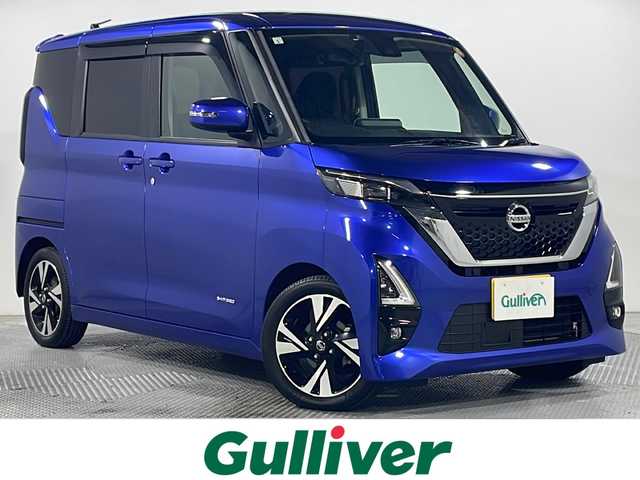 日産 ルークス HWS Gターボ プロパイロットED 広島県 2021(令3)年 3.7万km アトランティックブルー 禁煙/純正９型ナビ(MM320D-L)/アラウンドビューモニター/レーダークルーズコントロール/ハンズフリー機能付両側パワースライドドア/ホールド機能付電動パーキングブレーキ/アダブティブヘッドライト/ドラレコ/ＥＴＣ/衝突軽減/レーンキープ/オートマチックハイビーム/踏み間違い防止/コーナーセンサー/ＬＥＤヘッドライト/フォグランプ/純正15インチアルミホイール(165/55/R15)/エアバッグ(運転席/助手/サイド/カーテン)