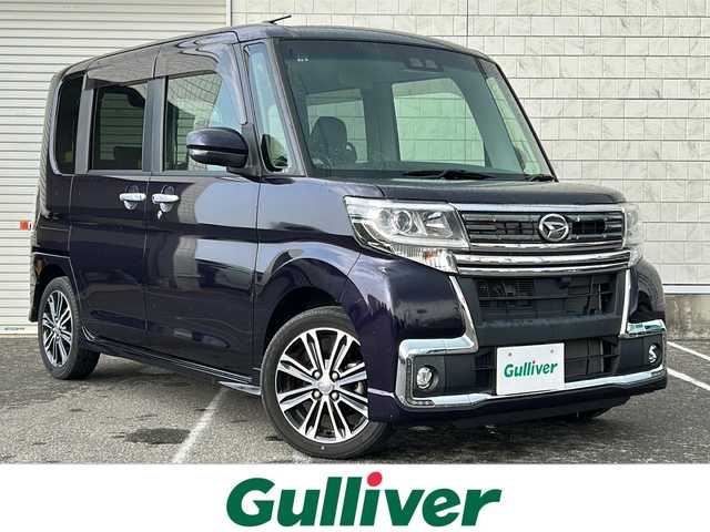 ダイハツ タント カスタム RS トップED SA Ⅲ 新潟県 2018(平30)年 2.2万km ナイトシャドーパープルクリスタルM 純正ナビ【BT/フルセグTV/FM・AM】/ワンオーナー/アイドリングストップ/衝突軽減/バックカメラ/ハーフレザーシート/D席シートヒーター/両側パワースライドドア/コーナーセンサー/ドライブレコーダー/ETC/革巻きステアリング/ステアリングスイッチ/後席窓シェード/純正アルミホイール/純正フロアマット/オートライト/LEDヘッドライト/フォグランプ/横滑り防止/プッシュスタート/スマートキー