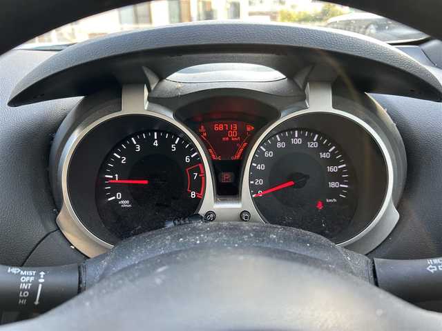 日産 ジューク 15RS タイプV 宮城県 2014(平26)年 6.9万km ブリリアントホワイトパール 純正ディーラーオプションナビ/フルセグTV/FM・AM/CD・DVD/SD/Bluetooth/ipod/USB//HDMI/AUX/BLONKS製アルミホイール16インチ/KENWOOD製ドラレコ前/純正フロアマット/ETC/バックカメラ/横滑り防止/リモコンキー/ハロゲンランプ