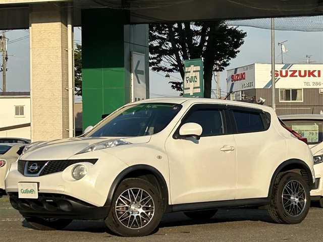 日産 ジューク 15RS タイプV 宮城県 2014(平26)年 6.9万km ブリリアントホワイトパール 純正ディーラーオプションナビ/フルセグTV/FM・AM/CD・DVD/SD/Bluetooth/ipod/USB//HDMI/AUX/BLONKS製アルミホイール16インチ/KENWOOD製ドラレコ前/純正フロアマット/ETC/バックカメラ/横滑り防止/リモコンキー/ハロゲンランプ