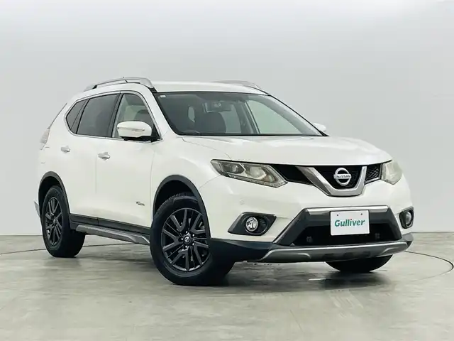 日産 エクストレイル ハイブリッド 20X ブラック エクストリーマーX ブレーキ 福島県 2015(平27)年 8.8万km ブリリアントホワイトパール 安全支援機能/・ふらつき警報/・進入禁止警報/・駐車支援/・車線逸脱/・後側方車両検知/・エマージェンシーブレーキ/純正ナビ/・全周囲カメラ /・バックカメラ/・フルセグTV/・ビルトインETC /・ステアリングスイッチ/・FM/AM/・Bluetooth接続/・AUX/・USB/前後ドライブレコーダー /純正デジタルインナーミラー /クルーズコントロール/パワーバックドア/シートヒーター（D＋N）/純正オーテックアルミホイール /純正フロアマット/オートライト/LEDヘッドライト/フォグランプ/アイドリングストップ/プッシュスタート/スマートキー/スペアキー