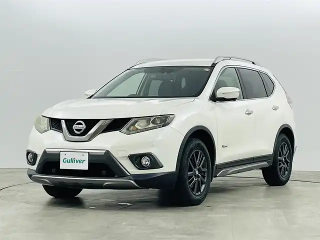 日産 エクストレイル ハイブリッド 20X ブラック エクストリーマーX ブレーキ 福島県 2015(平27)年 8.8万km ブリリアントホワイトパール 安全支援機能/・ふらつき警報/・進入禁止警報/・駐車支援/・車線逸脱/・後側方車両検知/・エマージェンシーブレーキ/純正ナビ/・全周囲カメラ /・バックカメラ/・フルセグTV/・ビルトインETC /・ステアリングスイッチ/・FM/AM/・Bluetooth接続/・AUX/・USB/前後ドライブレコーダー /純正デジタルインナーミラー /クルーズコントロール/パワーバックドア/シートヒーター（D＋N）/純正オーテックアルミホイール /純正フロアマット/オートライト/LEDヘッドライト/フォグランプ/アイドリングストップ/プッシュスタート/スマートキー/スペアキー