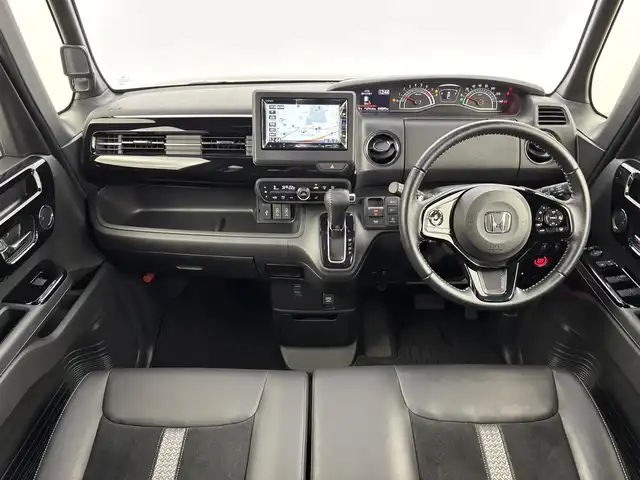 ホンダ Ｎ ＢＯＸ カスタム L ターボ 福岡県 2022(令4)年 1.9万km ミッドナイトブルービームM 純正ナビ／フルセグＴＶ／ＢＴ　/前後ドライブレコーダー　/両側パワースライドドア　/クルーズコントロール/衝突被害軽減システム　/レーンキープ　/コーナーセンサー　/横滑り防止　/シートヒーター　/パドルシフト　/純正１５インチＡＷ　/ＬＥＤ