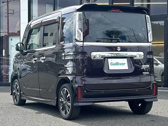 スズキ スペーシア カスタム HYBRID XS 大阪府 2020(令2)年 5.6万km ムーンライトバイオレットPM 社外８インチナビ　バックカメラ　衝突軽減ブレーキ　車線逸脱警報　ハーフレザー　シートヒーター　両側パワースライドドア　前後ドライブレコーダー　純正フロアマット　純正１５インチアルミホイール　オートライト　ＬＥＤ　コーナーセンサー 　