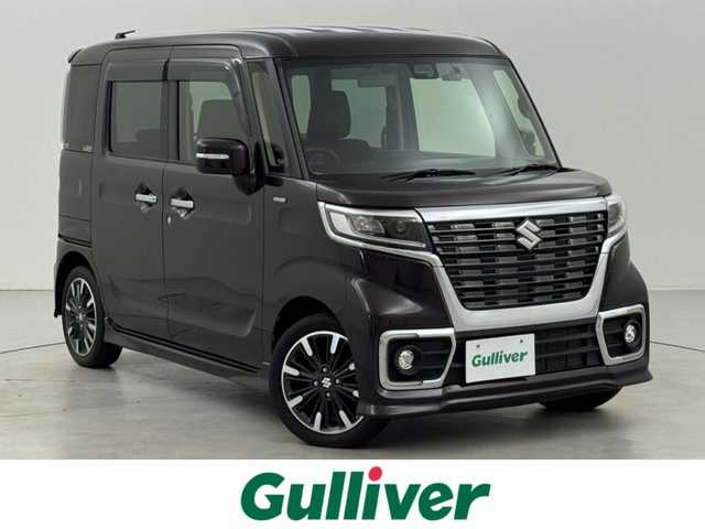 スズキ スペーシア カスタム HYBRID XS 福岡県 2020(令2)年 5.6万km ムーンライトバイオレットPM 純正８型ナビ／フルセグＴＶ　/バックカメラ　/前後ドラレコ　/コーナーセンサー　/衝突軽減ブレーキ　/レーンキープ　/アイドリングストップ　/両側電動スライドドア　/シートヒーター　/ハーフレザーシート　/純正１５インチＡＷ