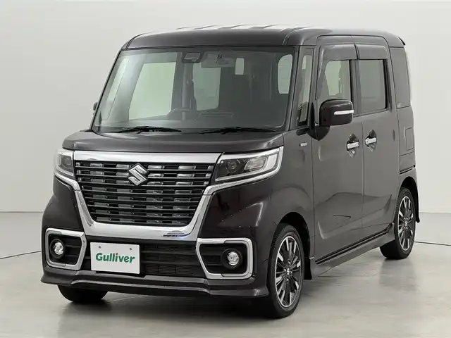 スズキ スペーシア カスタム HYBRID XS 福岡県 2020(令2)年 5.6万km ムーンライトバイオレットPM 純正８型ナビ／フルセグＴＶ　/バックカメラ　/前後ドラレコ　/コーナーセンサー　/衝突軽減ブレーキ　/レーンキープ　/アイドリングストップ　/両側電動スライドドア　/シートヒーター　/ハーフレザーシート　/純正１５インチＡＷ