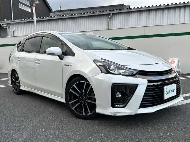 トヨタ プリウス α S ツーリングセレクション G’s 東京都 2015(平27)年 6.1万km ホワイトパールクリスタルシャイン ・純正ナビ（MAZA-X64T）/・ドラレコ/・デジタルインナーミラー/・ビルトインETC/・インパネ/・バックカメラ/・フルセグテレビ/・LEDライト/・純正アルミホイール/・エアバック/・プッシュスタート/・パワーウィンド/・パワーステアリング/・Bluetooth