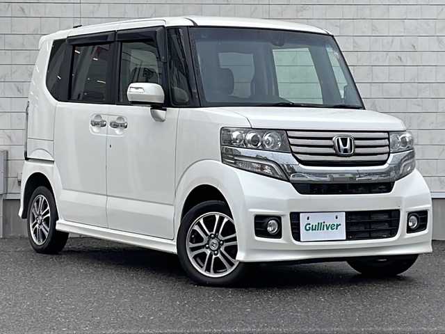 ホンダ Ｎ ＢＯＸ カスタム G Aパッケージ 福島県 2014(平26)年 8.2万km プレミアムホワイトパール 4WD 純正ナビ フルセグTV Bluetooth 衝突軽減ブレーキ 左側パワースライド HIDヘッドライト フォグランプ オートライト 横滑り防止装置 スマートキー あんしんパッケージ