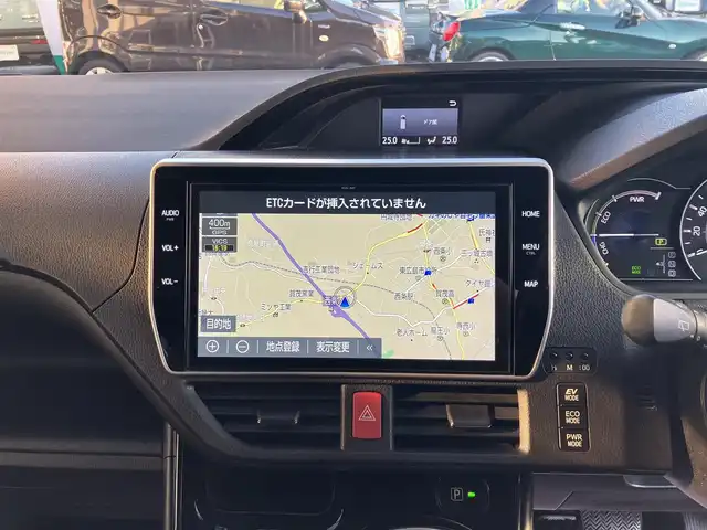 トヨタ ノア ハイブリッド Si ダブルバイビーⅡ 広島県 2019(平31)年 4.9万km ブラック ディーラーオプションナビ（NSZN-Z68T）/バックカメラ/フルセグTV/Bluetooth/純正フリップダウンモニター（V12T-R68C）/両側パワースライドドア/セーフティセンス/クルーズコントロール/LEDヘッドライト/LEDフォグライト/オートライト/シートヒーター（運転席・助手席）/新車保証書/取扱説明書/スペアキー