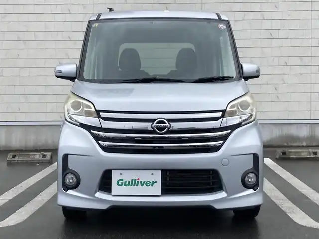 日産 デイズ ルークス ハイウェイスターX Gパッケージ 静岡県 2014(平26)年 3.6万km クールシルバー 社外7インチナビ(AVN133M)/　AM FM CD ワンセグ/HIDオートヘッドライト/革巻きステアリング/ステアリングスイッチ/純正15インチアルミホイール/スマートキー&プッシュスタート/リアサンシェード/アイドリングストップ/シートバックテーブル/ETC/アラウンドビューモニター/両側パワースライドドア