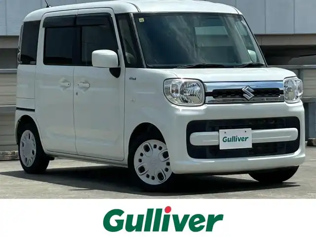 スズキ スペーシア HYBRID X 静岡県 2018(平30)年 3.3万km ピュアホワイトP ケンウッド７型メモリナビ/フルセグＴＶ/ＤＶＤ再生/ＢＴオーディオ/ビルトインETC/ドラレコ/両側電動スライドドア/フルオートエアコン/後席エアコン/シートヒーター/オートライト/スペアキー/純正フロアマット/アイドリングストップ