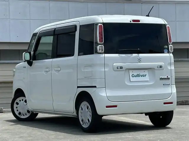 スズキ スペーシア HYBRID X 静岡県 2018(平30)年 3.3万km ピュアホワイトP ケンウッド７型メモリナビ/フルセグＴＶ/ＤＶＤ再生/ＢＴオーディオ/ビルトインETC/ドラレコ/両側電動スライドドア/フルオートエアコン/後席エアコン/シートヒーター/オートライト/スペアキー/純正フロアマット/アイドリングストップ