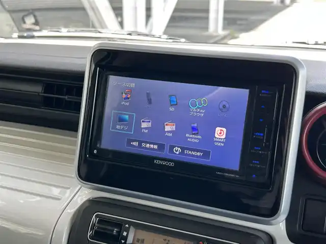 スズキ スペーシア HYBRID X 静岡県 2018(平30)年 3.3万km ピュアホワイトP ケンウッド７型メモリナビ/フルセグＴＶ/ＤＶＤ再生/ＢＴオーディオ/ビルトインETC/ドラレコ/両側電動スライドドア/フルオートエアコン/後席エアコン/シートヒーター/オートライト/スペアキー/純正フロアマット/アイドリングストップ