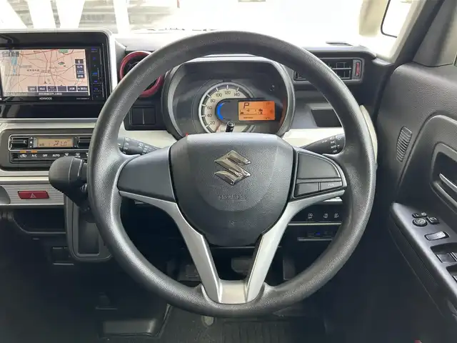 スズキ スペーシア HYBRID X 静岡県 2018(平30)年 3.3万km ピュアホワイトP ケンウッド７型メモリナビ/フルセグＴＶ/ＤＶＤ再生/ＢＴオーディオ/ビルトインETC/ドラレコ/両側電動スライドドア/フルオートエアコン/後席エアコン/シートヒーター/オートライト/スペアキー/純正フロアマット/アイドリングストップ