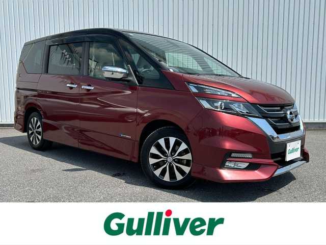 日産 セレナ ハイウェイスター Vセレクション 滋賀県 2017(平29)年 4.8万km マルーンレッド 2トーン 純正9インチナビ/(CD/DVD)/フリップダウンモニター/デジタルインナーミラー/プロパイロット/・インテリジェントクルーズコントロール/・レーンキープアシスト/アラウンドビューモニター/衝突軽減ブレーキ/両側電動スライドドア/パーキングアシスト/ドライブレコーダー/電動パーキング/ブレーキホールド/LEDオートライト/ビルトインETC