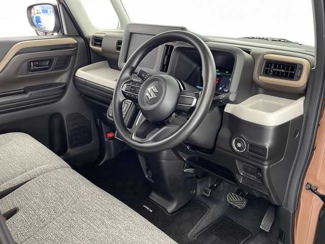 スズキ スペーシア HYBRID G 宮崎県 2023(令5)年 0.9万km 茶 SUZUKI Safety Support/〇デュアルセンサーブレーキサポートII/〇低速時ブレーキサポート（前進・後退）/〇車線逸脱警報機能/〇車線逸脱抑制機能/〇標識認識機能/〇オートマチックハイビーム/〇コーナーセンサー/〇発進お知ら機能/両側スライドドア/LEDヘッドライト/アイドリングストップ/スマートキー×２/純正フロアマット