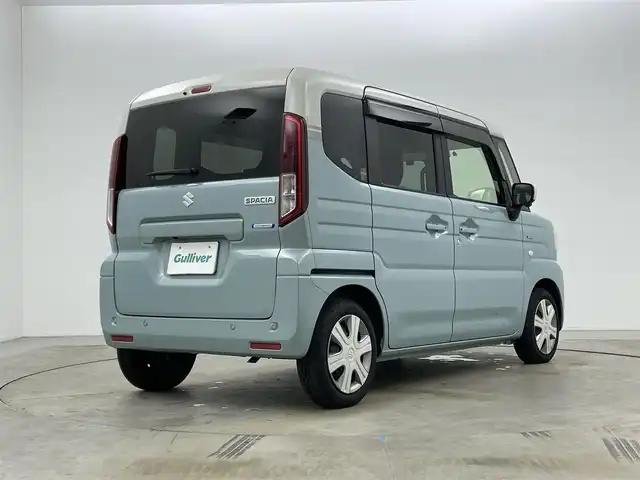 スズキ スペーシア HYBRID X 岡山県 2023(令5)年 1.6万km オフブルーメタリック/ソフトベージュメタリック 純正９インチナビ/【Bluetooth/フルセグTV/Carplay/USB接続】/全方位モニター/前席シートヒーター/両側パワースライドドア/衝突軽減ブレーキ/追従型クルーズコントロール/ビルトインＥＴＣ２．０/ＬＥＤヘッドライト/オートハイビーム/コーナーセンサー（前後）/社外ドライブレコーダー（前）/ドアバイザー/リアサーキュレーター/純正フロアマット/スマートキー×2/新車保証書/取扱説明書