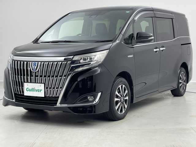 トヨタ エスクァイア ハイブリッド Gi 茨城県 2017(平29)年 5.7万km ブラック 純正９型ナビ　フルセグＴＶ　バックモニター　追従クルコン　衝突軽減ブレーキ　両側電動スライドドア　ＬＥＤライト　ビルトインＥＴＣ　シートヒーター　スマートキー　横滑り防止装置　アイドリングストップ