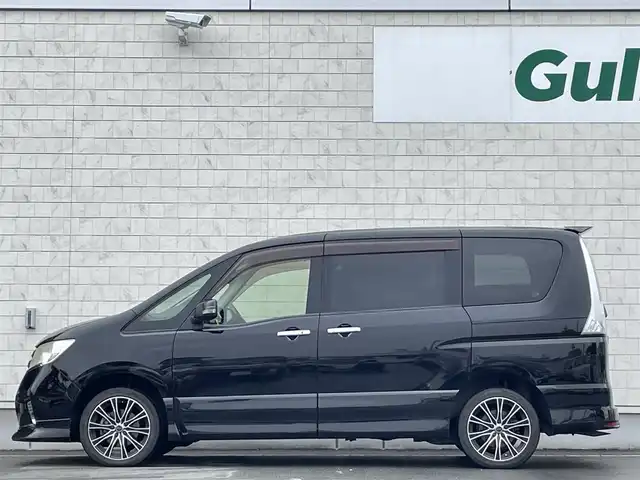 日産 セレナ ハイウェイスター Vセレクション 岩手県 2012(平24)年 9万km スーパーブラック 禁煙車/４WD/両側パワースライドドア/クルーズコントロール/デジタルインナーミラー/横滑り防止装置/電動格納ミラー/ウィンカーミラー/ETC/2列目リラックスモード付上下調整式ヘッドレスト/オートライト/フォグライト/〇プッシュスタート/〇ドアバイザー/〇フロアマット/社外アルミホイール/社外シートカバー