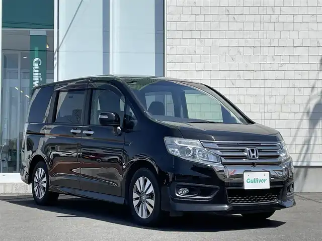 ホンダ ステップワゴン スパーダ Z クールスピリット 岩手県 2014(平26)年 8.5万km プレミアムスパークルブラックパール 純正HDDナビ/AM/FM/CD/DVD/フルセグTV/フロント/バックカメラ/全方位カメラ/ビルトインETC/前後ドライブレコーダー/両側パワースライドドア/フリップダウンモニター/クルーズコントロール/横滑り防止装置/アイドリングストップ/オートライト/HIDヘッドライト/フォグランプ/スマートキー/電動格納ミラー/純正16インチAW/フロアマット/ドアバイザー