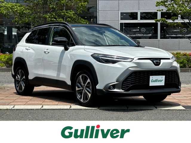 トヨタ カローラ クロス ハイブリッド Z 福島県 2024(令6)年 0.4万km アティチュードブラックマイカ/プラチナホワイトパールマイカ ワンオーナー/寒冷地仕様/トヨタセーフティセンス/純正メモリナビ/　【フルセグ/BT/USB/Miracast】/バックカメラ/ステアリングスイッチ/レーダークルーズコントロール/ステアリングヒーター/運転席パワーシート/前席シートヒーター/ハーフレザーシート/スカイルーフ/LEDヘッドライト（AUTO機能付き）/　・フォグランプ/オートマチックハイビーム/ビルトインETC2.0/横滑り防止機能/衝突軽減システム/アイドリングストップ/パワーバックドア/ルーフレール/コーナーセンサー/レーンキープアシスト/パーキングアシスト
