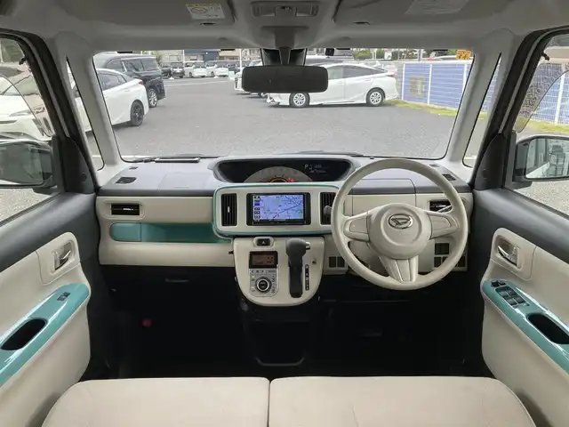 ダイハツ ムーヴ キャンバス X LTD メイクアッフ SA Ⅱ 千葉県 2016(平28)年 2.1万km パールホワイトⅢ/ファインミントメタリック 2トーン 社外7インチナビ/(フルセグTV/CD/DVD/Bluetoot)/バックカメラ/衝突被害軽減システム/両側パワースライドドア/横滑り防止装置/ETC/アイドリングストップ/フォグランプ/オートライト/電動格納ミラー/社外　15インチAW/シートリフター/プッシュスタート/スマートキー/フロアマット/ドアバイザー