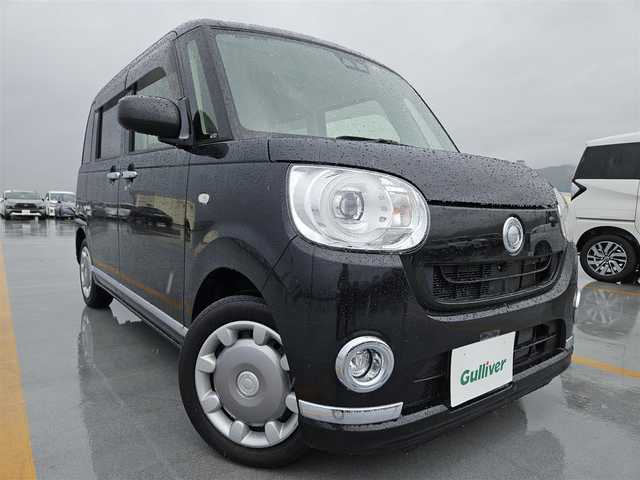 ダイハツ ムーヴ キャンバス G メイクアップ SA Ⅲ 富山県 2018(平30)年 2.9万km ブラックマイカメタリック 〇社外ナビ/〇フルセグTV/〇バックカメラ/〇パノラマモニター/〇パワースライドドア（両側）/〇ETC/〇スマートアシスト3/・衝突回避支援ブレーキ機能/・衝突警報機能/。車線逸脱警報機能/・誤発進抑制制御機能/・先行車発進お知らせ機能/・オートハイビーム/〇LEDヘッドランプ/〇オートライト/〇オートエアコン/〇純正14インチフルホイールキャップ/〇シートヒーター/〇キーフリーシステム/〇禁煙車