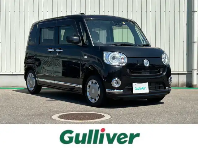ダイハツ ムーヴ キャンバス G メイクアップ SA Ⅲ 富山県 2018(平30)年 2.9万km ブラックマイカメタリック 〇社外ナビ/〇フルセグTV/〇バックカメラ/〇パワースライドドア（両側）/〇スマートアシスト3/・衝突回避支援ブレーキ機能/・衝突警報機能/。車線逸脱警報機能/・誤発進抑制制御機能/・先行車発進お知らせ機能/・オートハイビーム/〇LEDヘッドランプ/〇オートライト/〇オートエアコン/〇純正14インチフルホイールキャップ/〇シートヒーター/〇キーフリーシステム/〇禁煙車