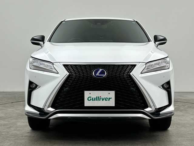レクサス ＲＸ 450h Fスポーツ 三重県 2018(平30)年 5.9万km ホワイトノーヴァガラスフレーク 禁煙車/純正ナビ/　フルセグTV/CD/DVD/Bluetooth/赤革シート/前席ベンチレーション/サンルーフ/純正アルミホイール/純正LEDヘッドライト/レーダークルーズコントロール/OP後席シートヒーター/OP後席パワーシート/メモリーシート/電動リアゲート/前方ドラレコ/前後コーナーセンサー/フォグライト/オートライト/オートマチックハイビーム
